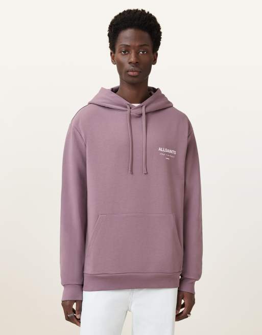 AllSaints - Underground - Sweat à capuche à enfiler - Violet