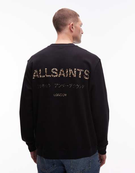 AllSaints - Underground - Sweat imprimé léopard - Noir - view 1