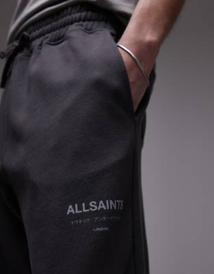 Allsaints Organic Cotton Underground Sweatpants In Gray