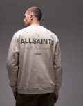 [AllSaints] AllSaints Underground sweatshirt in beige-Neutral XS FEATHER TAUPE