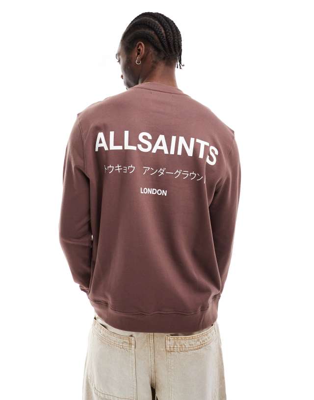 AllSaints - underground sweatshirt in deep mauve