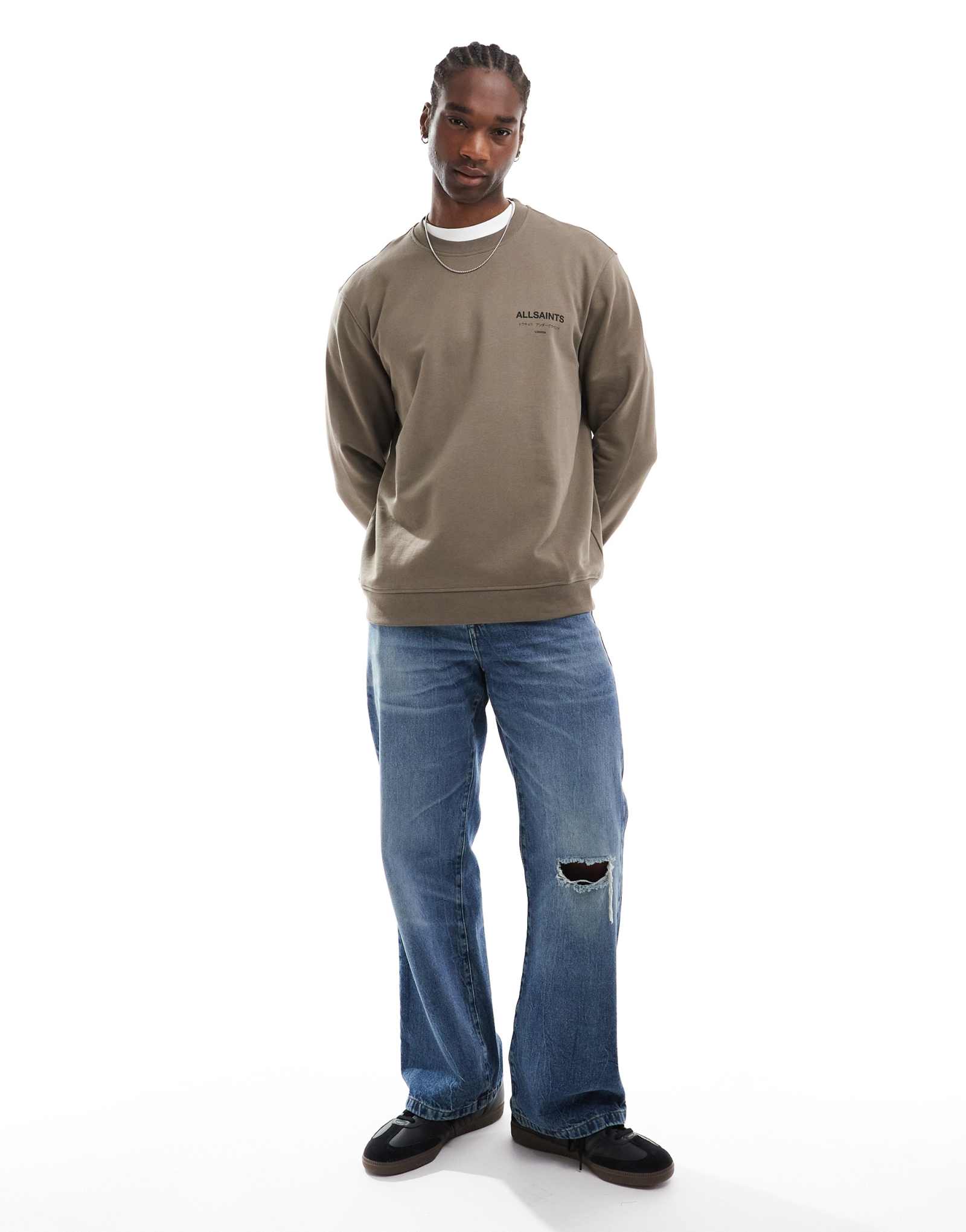 Толстовка AllSaints Underground светло-коричневого цвета 19590₽