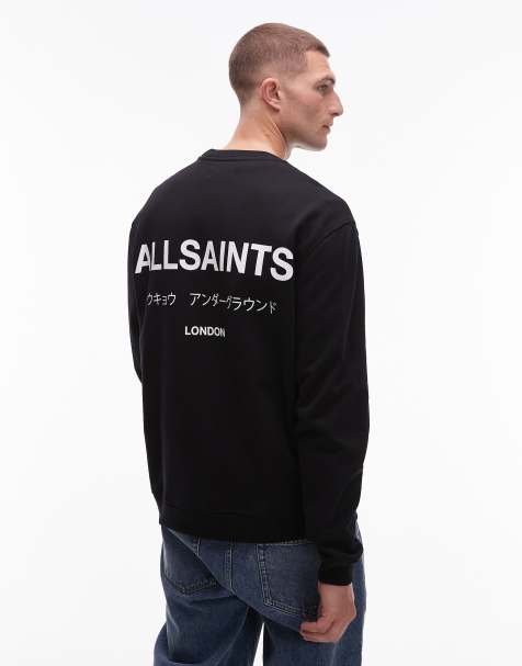 AllSaints – Underground – Sweatshirt in Schwarz mit Rundhalsausschnitt - view 1