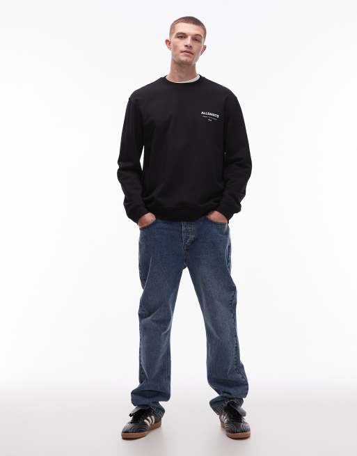 AllSaints - Underground - Sweatshirt met ronde hals in zwart, 2 van 5