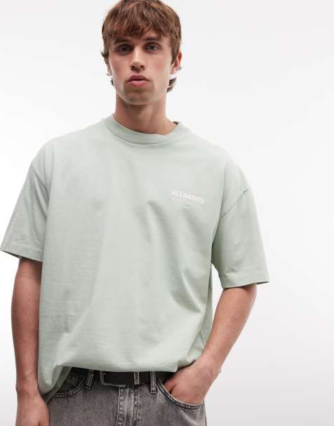 Allsaints - Underground - T-shirt à logo imprimé au dos - Vert clair - view 1