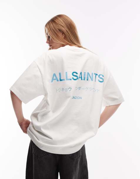 AllSaints - Underground - T-shirt - Blanc cendré/bleu - view 1
