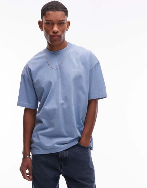 Allsaints underground t-shirt in bondi blue