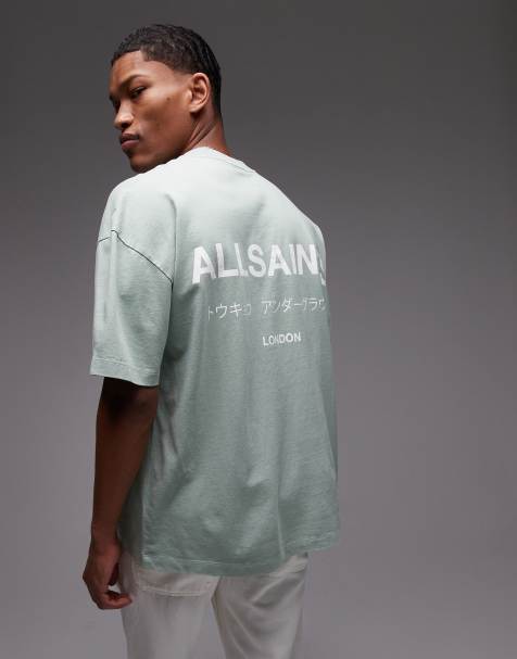 AllSaints underground T-shirt in mineral green - view 1