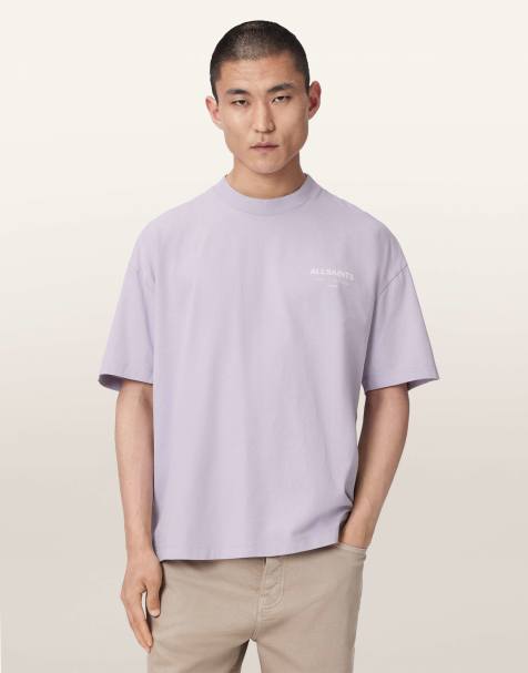 AllSaints - Underground - T-shirt met korte mouwen en ronde hals in paars - view 1