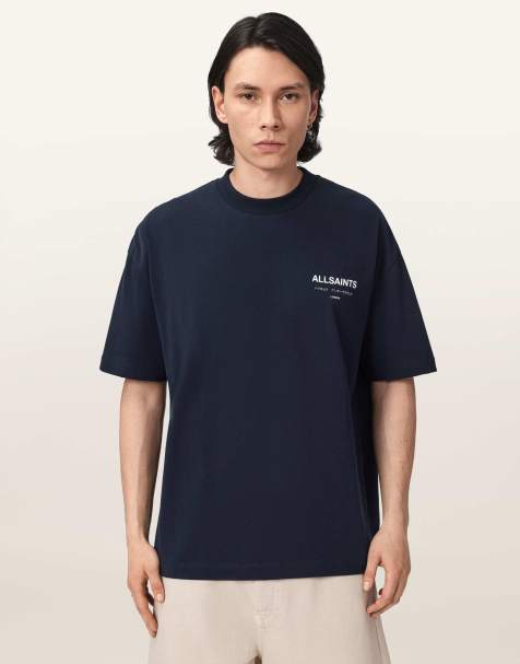 AllSaints - Underground - T-shirt met korte mouwen en ronde hals in saffierblauw - view 1