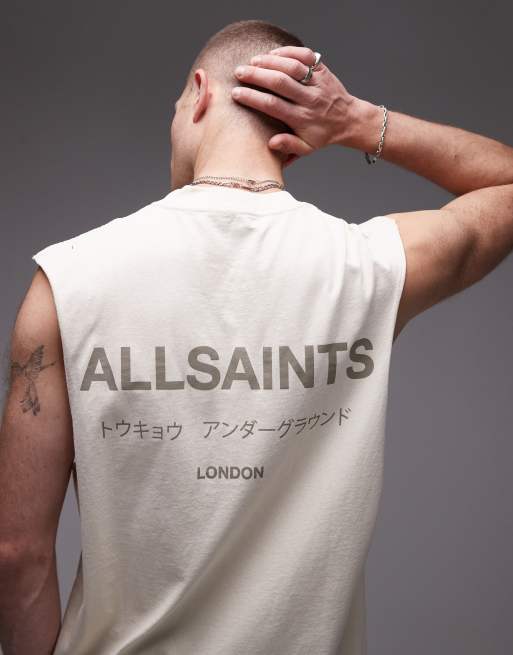 AllSaints - Underground - T-shirt met korte mouwen in zandwit