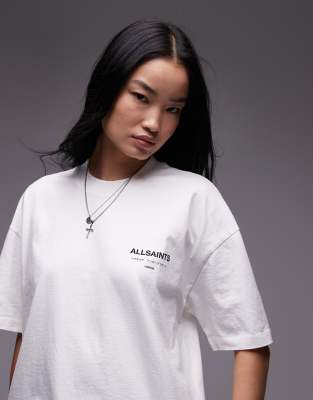 Underground - T-shirt oversize bianca con logo sul retro-Bianco - AllSaints T-shirt donna  - immagine2
