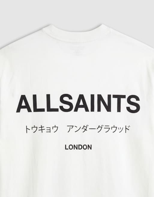 AllSaints - Underground - T-shirt oversize - Blanc, 8 de 9