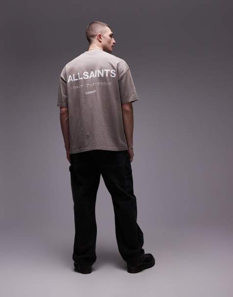 AllSaints - Underground - T-shirt oversize - Marron clair cendré - view 1