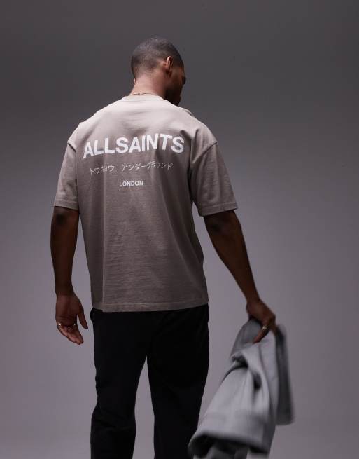AllSaints - Underground - T-shirt oversize marrone