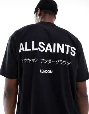 AllSaints - Underground - T-shirt oversize - Noir - view 1