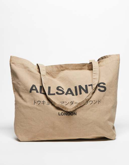 AllSaints – Underground – Torba typu tote w kolorze toffi
