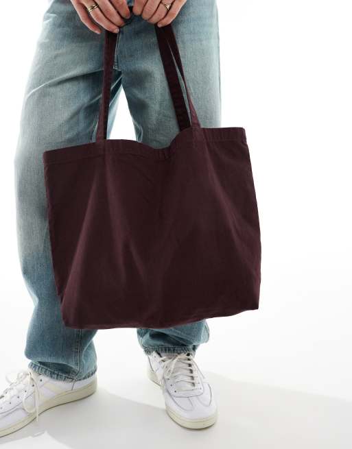 AllSaints Underground tote bag in burgundy exclusive to ASOS, 4 of 4
