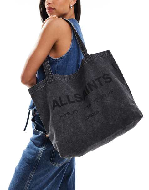 AllSaints Underground tote bag in deep navy - view 1