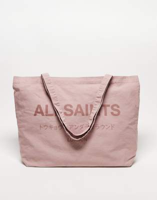 AllSaints Underground tote bag in pink