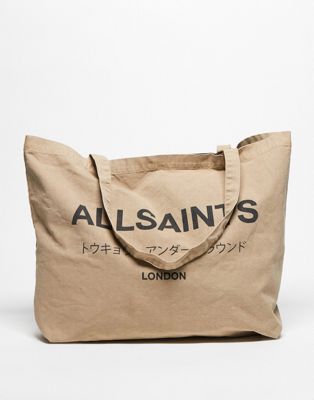 AllSaints Underground tote bag in toffee-Brown