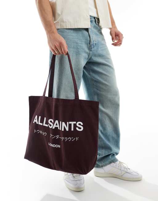 AllSaints - Underground - Tote tas in bordeauxrood, exclusief bij ASOS, 3 van 4