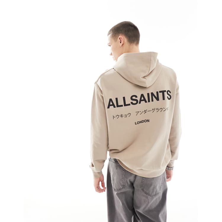 AllSaints Underground unisex Oth hoodie in toffee taupe | ASOS