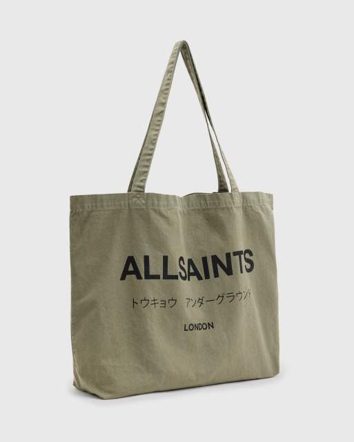 AllSaints Underground Unisex tote bag in nori green