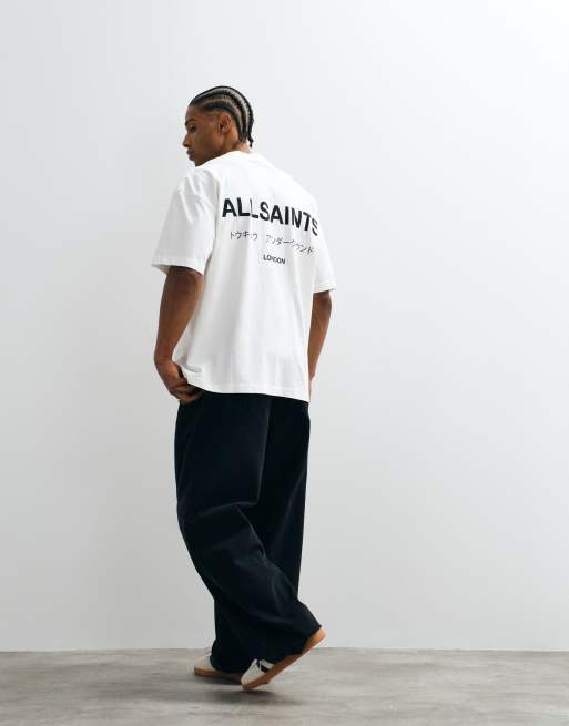 AllSaints – Underground – Vit t-shirt i oversize, 3 av 7