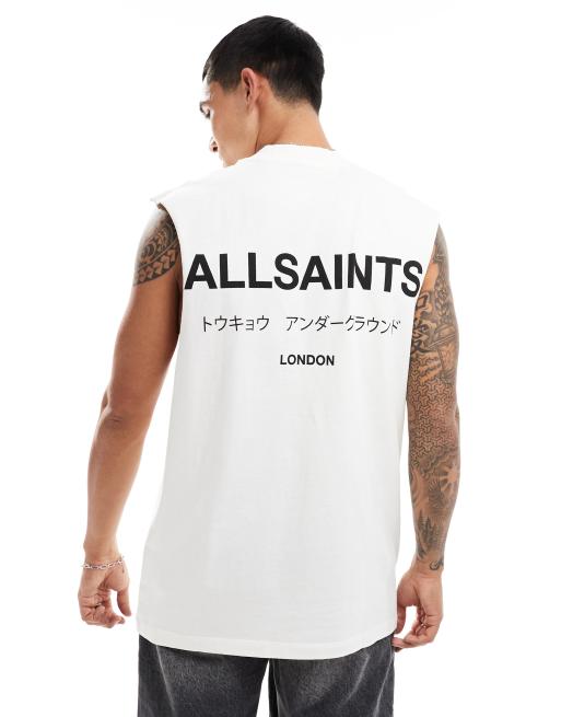 AllSaints – Underground – Vitt linne i oversize