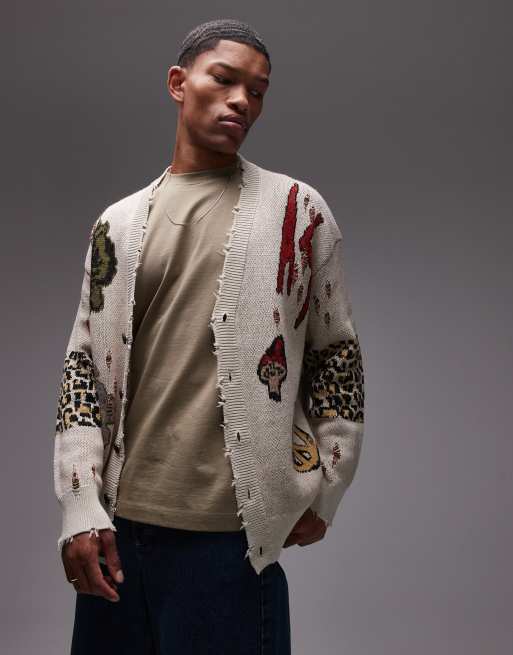 Allsaints Unisex jay cardigan in ecru white