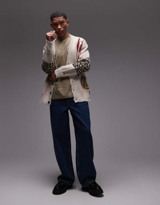 Allsaints Unisex jay cardigan in ecru white