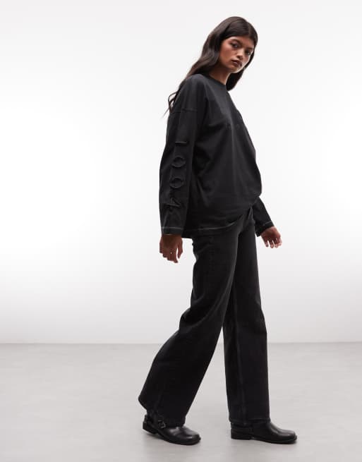 AllSaints - Untruly Susie - T-shirt a maniche lunghe nera con logo grafico, 2 di 4