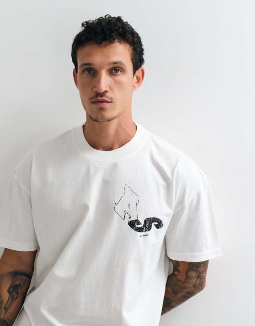 AllSaints - Upstaged - T-shirt à manches courtes et logo graphique - Blanc, 4 de 5