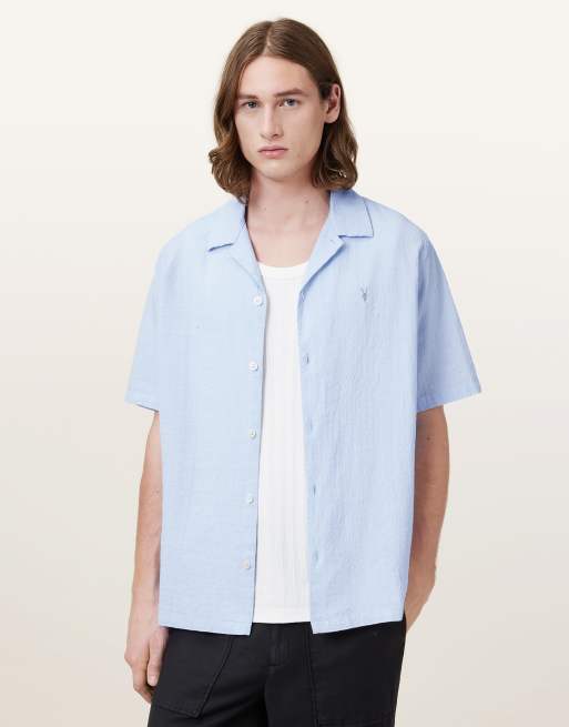 AllSaints - Valmer - Chemise manches courtes - Bleu