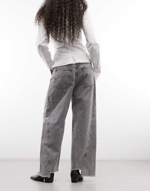 AllSaints - vaqueros denim de pernera ancha en gris lavado, 3 de 5