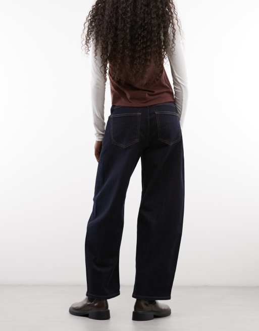 AllSaints - Vaqueros denim Sadie de pernera barrel en azul lavado oscuro, 3 de 5