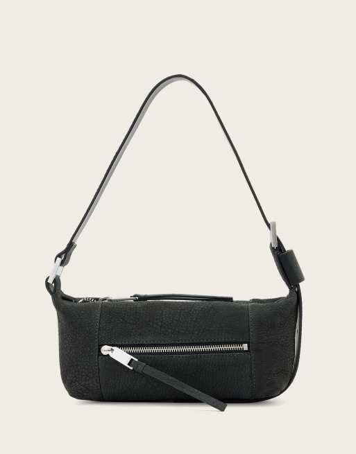 AllSaints – Vega G – Mini-Schultertasche in Meteoritengrau