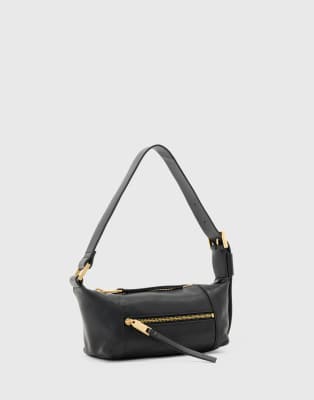 Allsaints Vega Leather Mini Shoulder Bag In Red