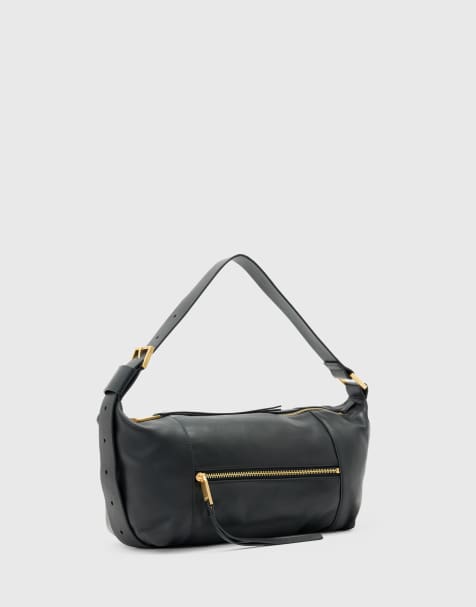 AllSaints Vega leather shoulder bag in black - view 1