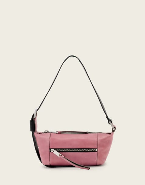 AllSaints vega mini shoulder bag in raspberry pink - view 1