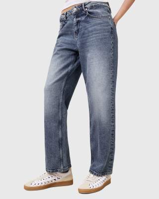 Allsaints Velma Low Top Round Toe Woven Leather Sneakers In Chalk White