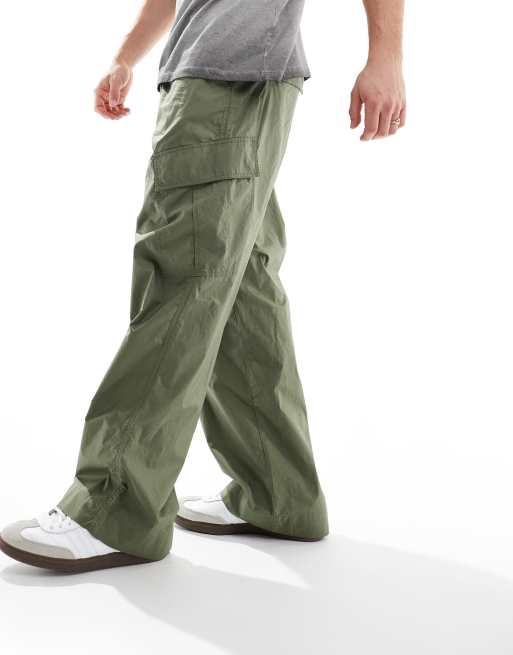 AllSaints Verge straight leg cargo pants in khaki | ASOS