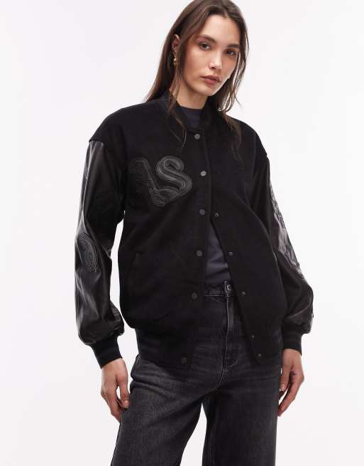 Allsaints Versity bomber in black, 3 of 4