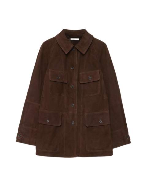 AllSaints veste en daim Roiya marron fango - view 1