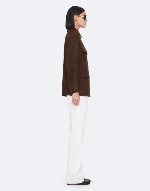 AllSaints veste en daim Roiya marron fango, 6 de 6