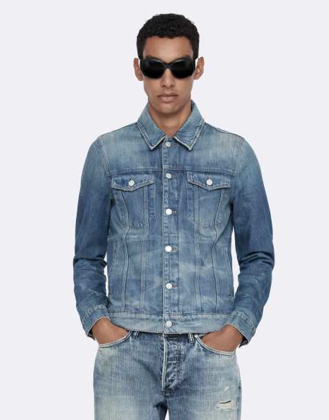 AllSaints Veste trucker ajustée en indigo clair - view 1