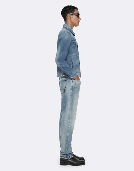 AllSaints Veste trucker ajustée en indigo clair, 3 de 6