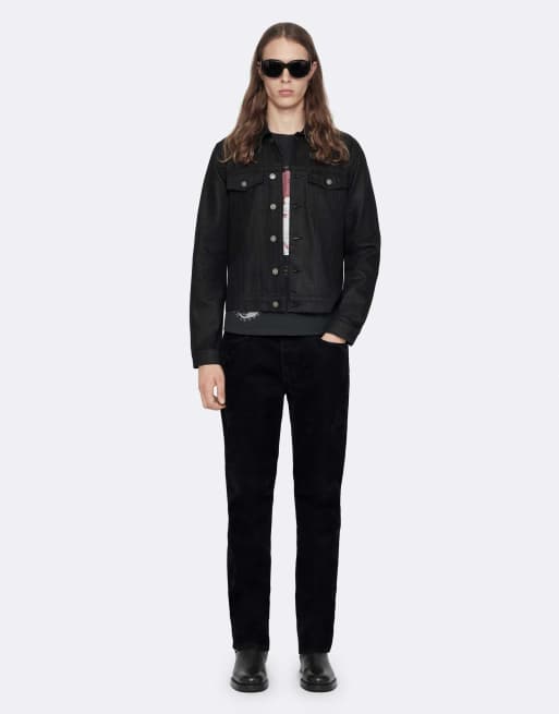 AllSaints veste trucker cintrée noire cirée, 2 de 7