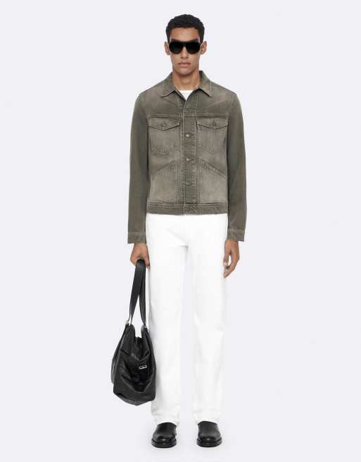 AllSaints veste trucker coupe regular gris kaki, 2 de 7